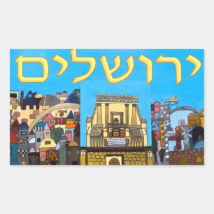 Jerusalem Rechteckiger Aufkleber