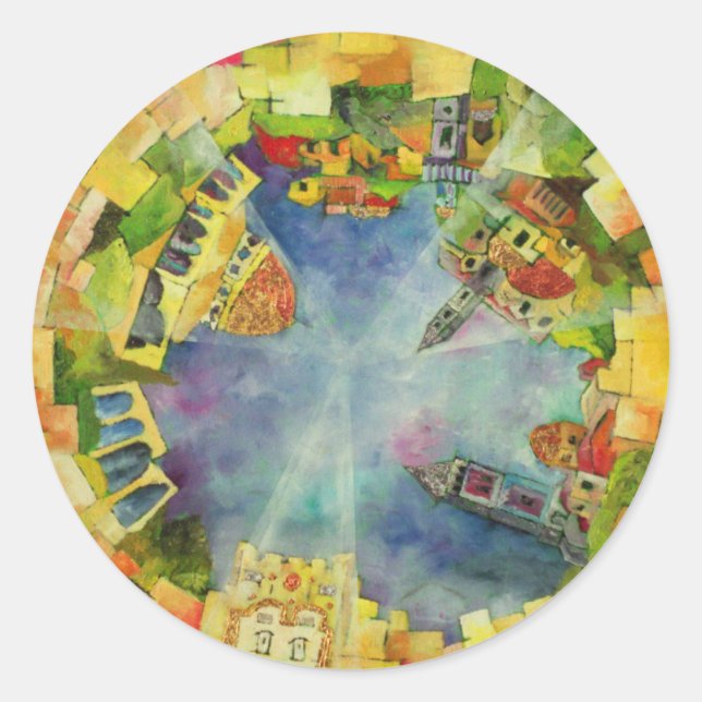 Jerusalem Runder Aufkleber (Vorderseite)