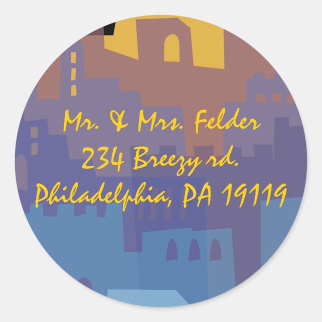 Jerusalem Siegel Runder Aufkleber (Vorderseite)