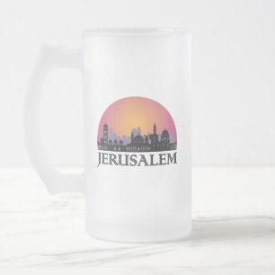 Jerusalem Skyline - Israel Travel Mattglas Bierglas