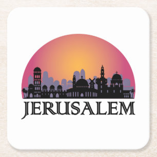Jerusalem Skyline - Israel Travel Rechteckiger Pappuntersetzer