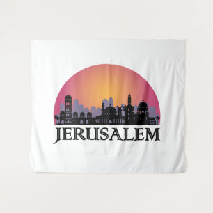 Jerusalem Skyline - Israel Travel Wandteppich