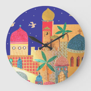 Jerusalem-Stadt-bunte Kunst Große Wanduhr