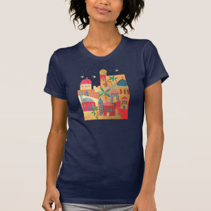 Jerusalem-Stadt-bunte Kunst T-Shirt