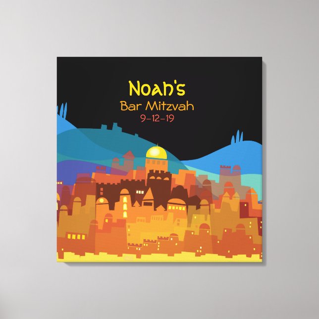 JERUSALEM STADT GOLD Bat Mitzvah Sign-In Board Leinwanddruck (Vorderseite)