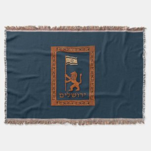 Jerusalem-Tag-Löwe mit Flagge Decke
