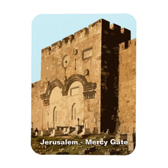 Jerusalem - Tor der Barmherzigkeit Magnet (Vertikal)