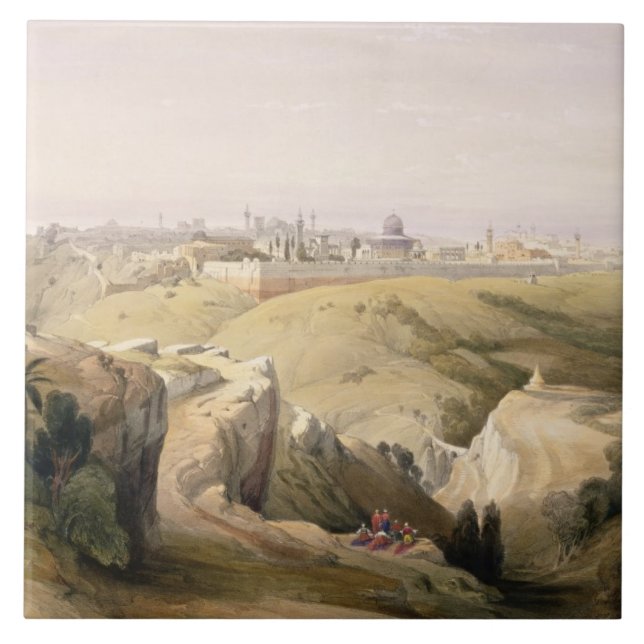 Jerusalem vom Ölberg, am 8. April 1839 Fliese (Vorderseite)