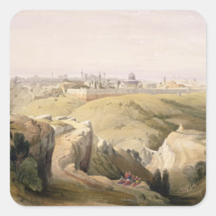 Jerusalem vom Ölberg, am 8. April 1839 Quadratischer Aufkleber
