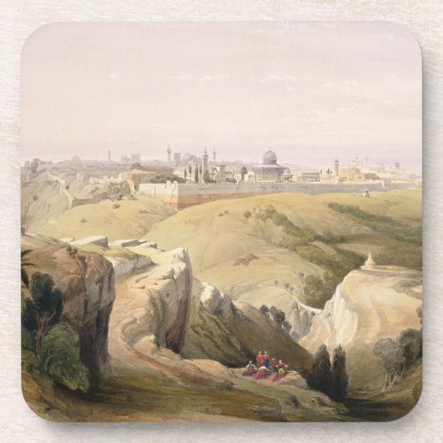 Jerusalem vom Ölberg, am 8. April 1839 Untersetzer (Vorderseite)