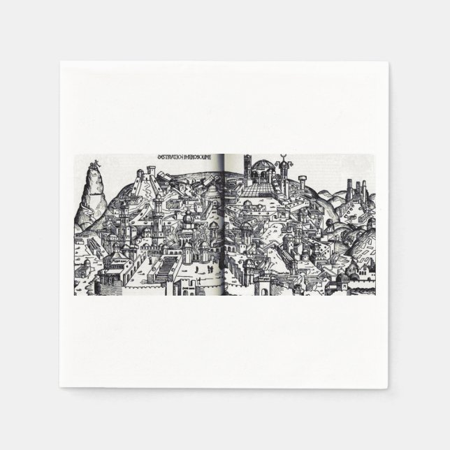 Jerusalem während der Regierung Salomons Serviette (Vorderseite)