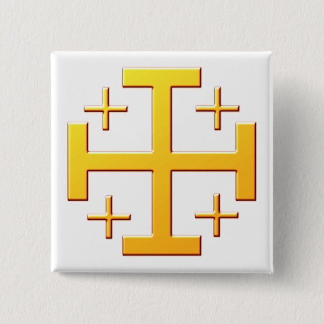 Jerusalemkreuz cross Jerusalem Button (Vorderseite)