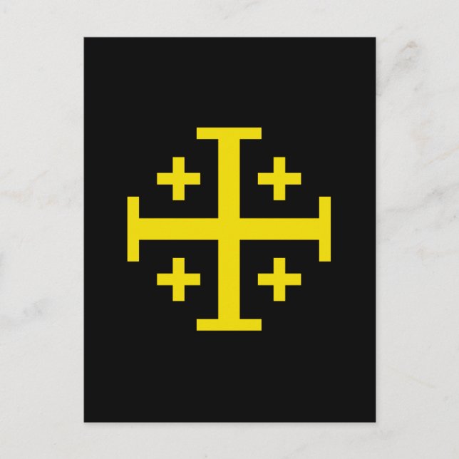 Jerusalemkreuz Fünffaches Kreuz Christi Postkarte (Vorderseite)