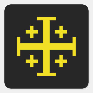 Jerusalemkreuz Quadratischer Aufkleber