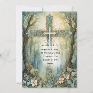 Jesaja 40:29 Bibelvers Kreuz Christliche Ermutigun Einladung
