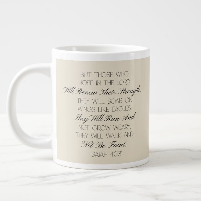 Jesaja 40:31 Hoffnung Bibelvers Tasse (Links)