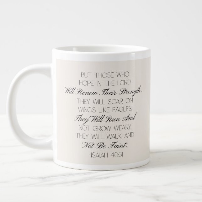 Jesaja 40:31 Hoffnung Bibelvers Tasse (Links)