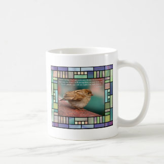 Jesaja-41:10 Bibel-Vers mit Vogel-Buntglas Tasse