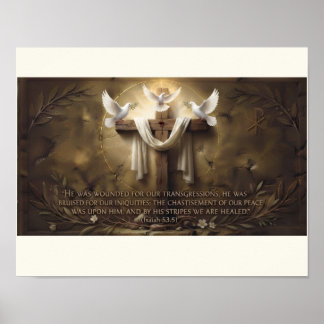 Jesaja 53:5 Kreuzposter | Durch Seine Striemen Poster