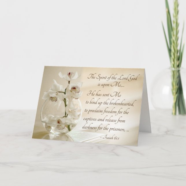 Jesaja 61:1,3 Der Geist des Herrn ist auf mich ger Karte (Vorderseite)