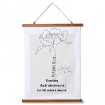 Jesaja 61:3 Florale Line Art Druck – "Gott stellt 