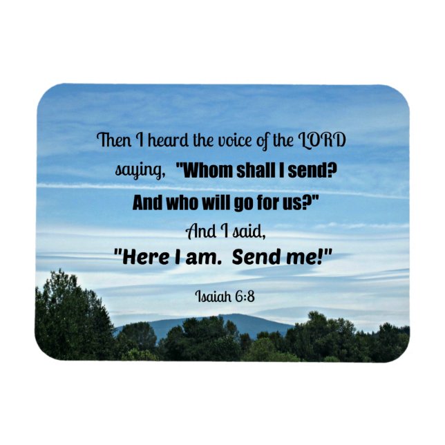 Jesaja 6:8 Dann hörte ich die Stimme des Herrn Magnet (Horizontal)