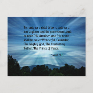 Jesaja 9:6 Denn für uns ist ein Kind geboren... Postkarte