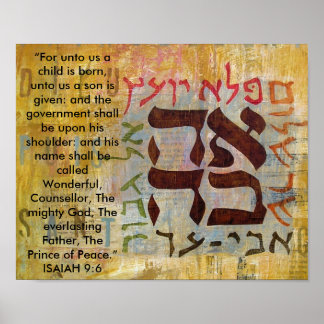 Jesaja 9:6, "Denn für uns ist ein Kind geboren, zu Poster