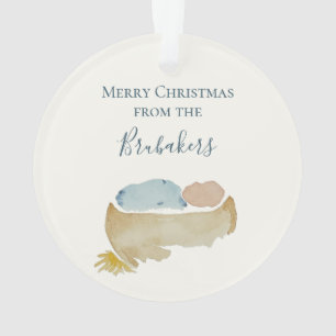 Jesaja 9,6 Personalisiertes Wasserfarben-Baby Jesu Ornament