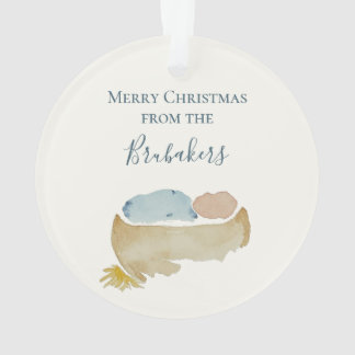 Jesaja 9,6 Personalisiertes Wasserfarben-Baby Jesu Ornament