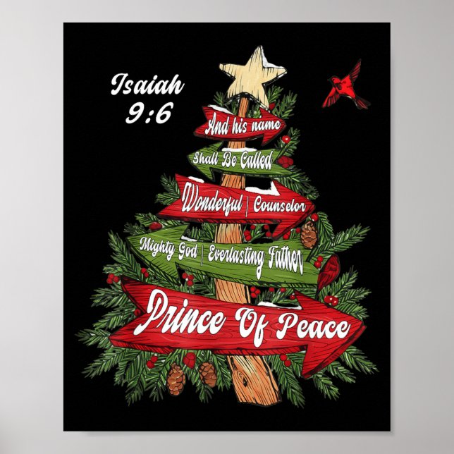 Jesaja 9_6 Und er wird Jesus Weihnachtsbaum C gena Poster (Vorne)