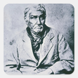 Jesse Chisholm (b/w Foto) Quadratischer Aufkleber