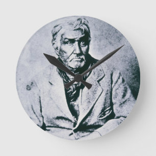 Jesse Chisholm (b/w photo) Runde Wanduhr