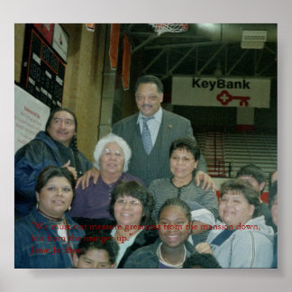 Jesse Jackson mit amerikanischen Ureinwohnern Poster