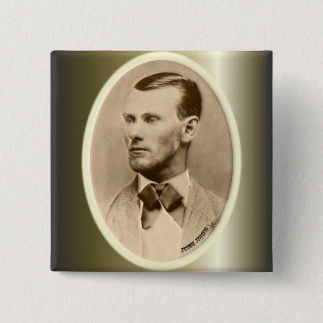 Jesse James geächteter Bank-Räuber Button (Vorderseite)