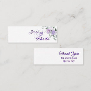 Jesse & Rhoda lila Blumen Hochzeitsgunst-Tags Treuekarte