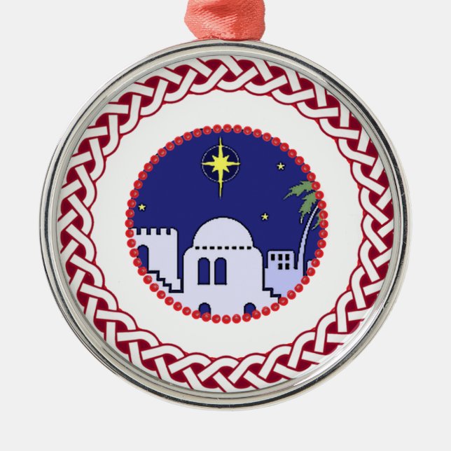 Jesse Tree Bethlehem Ornament Aus Metall (Vorne)