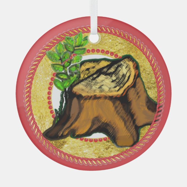 Jesse Tree 'Root of Jesse' 2 Ornament Aus Glas (Vorderseite)