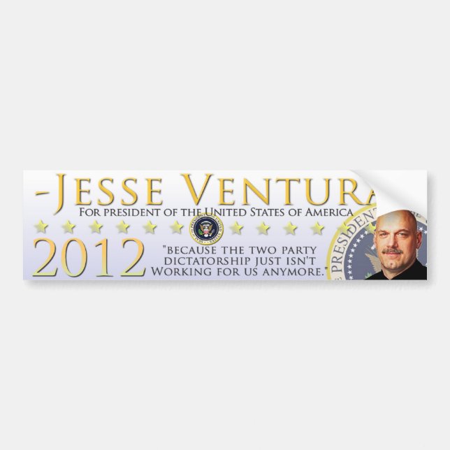 Jesse Ventura 2012 Autoaufkleber - Weiß (Vorne)