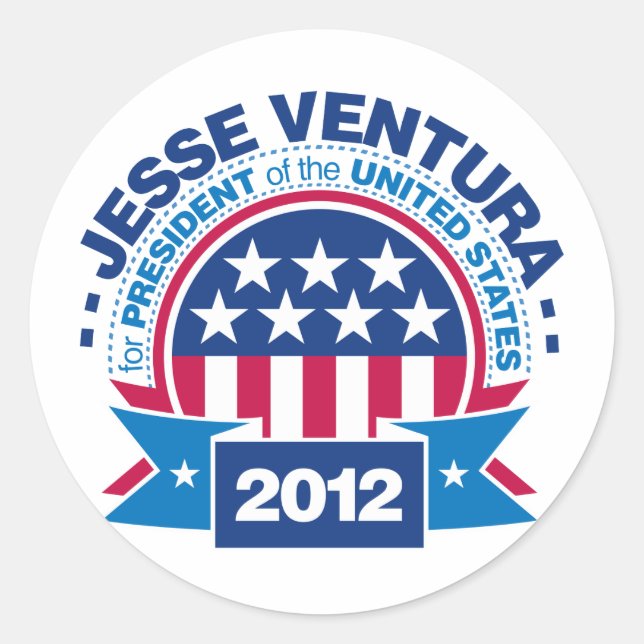 Jesse Ventura für Präsident 2012 Runder Aufkleber (Vorderseite)