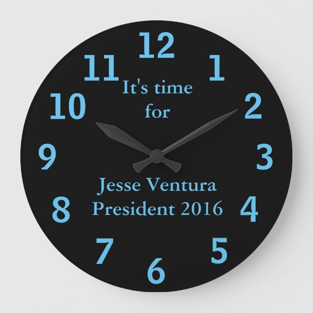 Jesse Ventura für Präsident 2016 Große Wanduhr (Vorderseite)