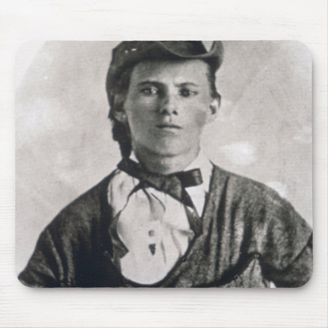 Jesse Woodson James (b/w Foto) Mousepad (Vorne)