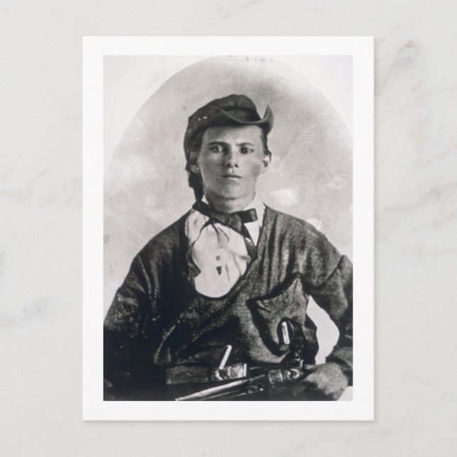 Jesse Woodson James (b/w Foto) Postkarte (Vorderseite)