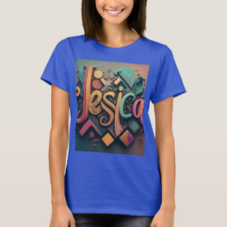 Jessica: 3D Geometrischer Abstrakter T - Shirt
