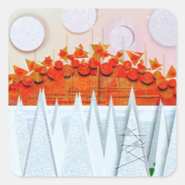 JESSICA ANNE FRANK "WINTER" Thank You Card Quadratischer Aufkleber