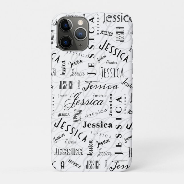 Jessica Custom Name Black White Case-Mate iPhone Hülle (Rückseite)