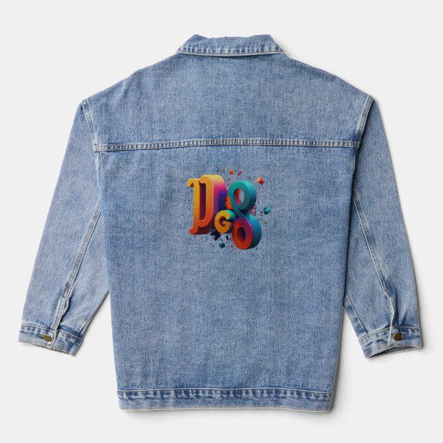 Jessica Geometric 3D Denim Jacket Jeansjacke (Rückseite)