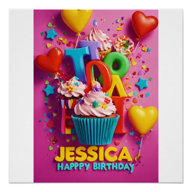 Jessica Happy Birthday" Poster (Vorderseite)