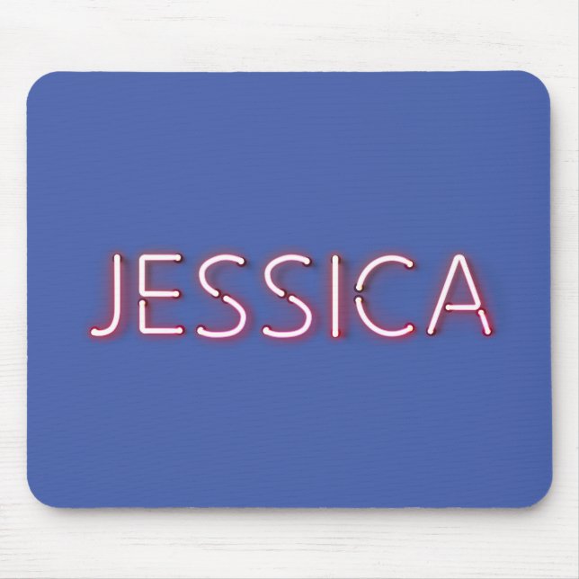 Jessica Name in leuchtenden Neonleuchten Mousepad (Vorne)
