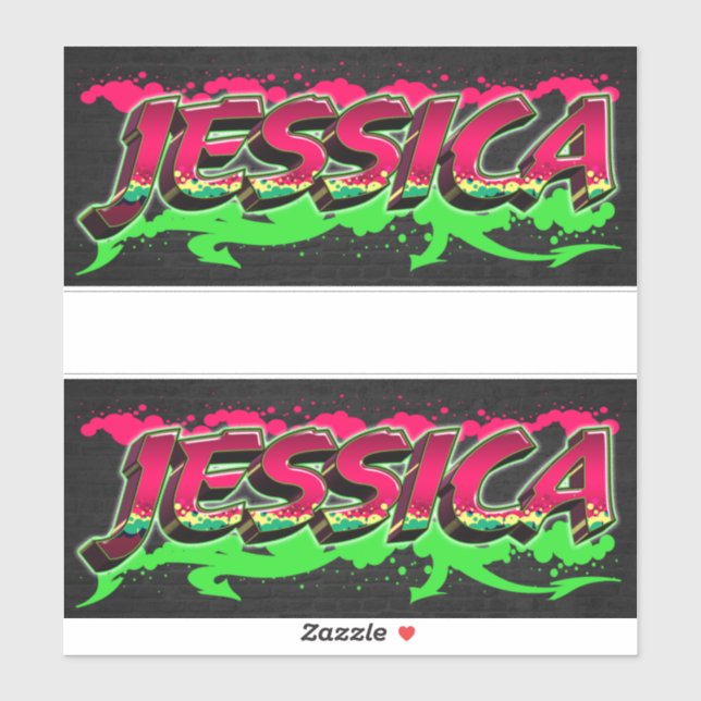 Jessica Vorname Name Graffiti Aufkleber Sticker (Blatt)
